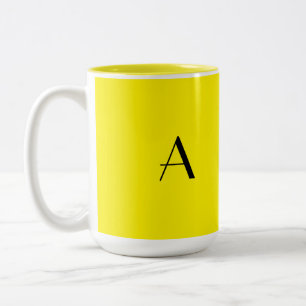 Monogramm erstes farbiges, hellgelbes Cooles Gesch Zweifarbige Tasse