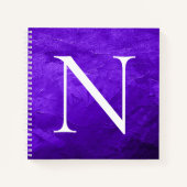 Monogramm erstes Lila, individuell angepasstes Whi Notizblock (Vorderseite)