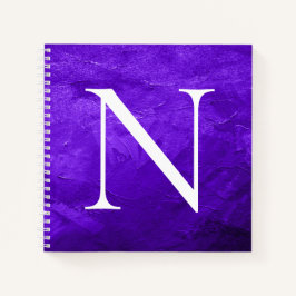 Monogramm erstes Lila, individuell angepasstes Whi Notizblock