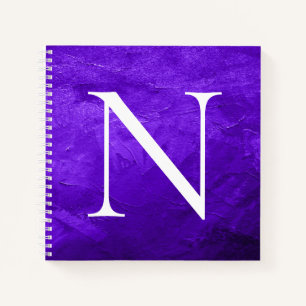 Monogramm erstes Lila, individuell angepasstes Whi Notizblock