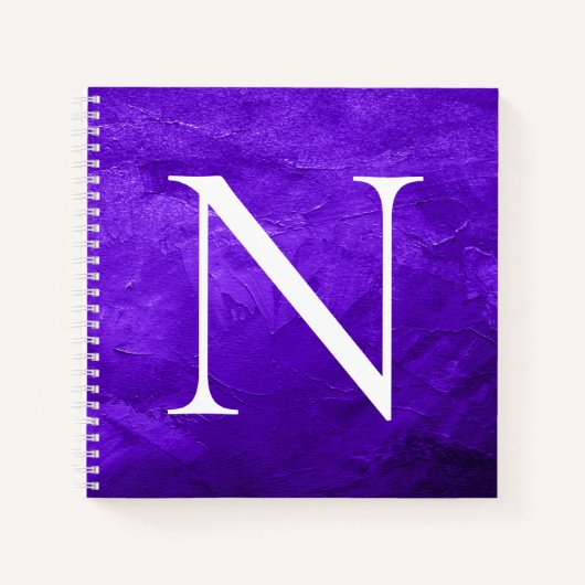 Monogramm erstes Lila, individuell angepasstes Whi Notizblock (Vorderseite)