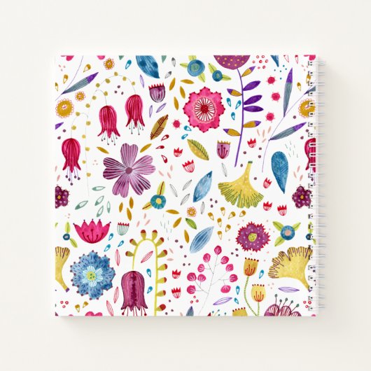 Monogramm erstes Muster der Wasserfarben Notizblock (Rückseite)