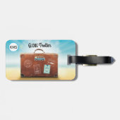 Monogramm erstes Reisegepäck Gepäckanhänger (Rückseite horizontal)