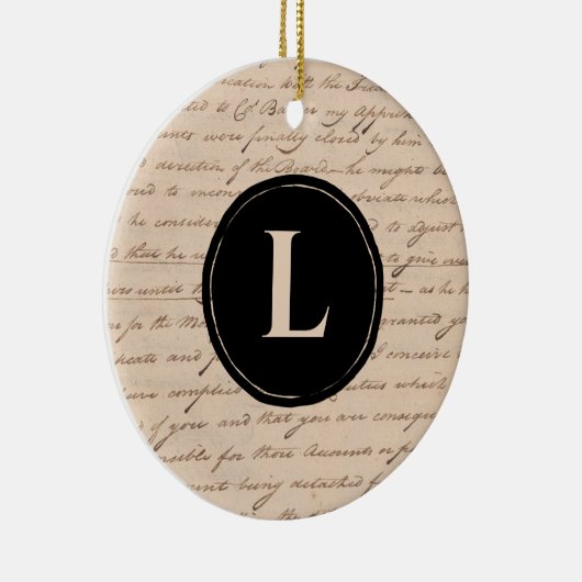 Monogramm Ersthandgeschriebenes Papier Antikbuchst Keramik Ornament (Rechts)