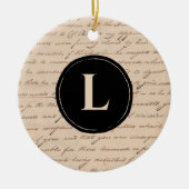 Monogramm Ersthandgeschriebenes Papier Antikbuchst Keramik Ornament (Vorne)