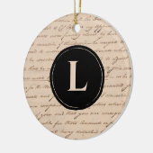 Monogramm Ersthandgeschriebenes Papier Antikbuchst Keramik Ornament (Links)