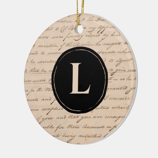 Monogramm Ersthandgeschriebenes Papier Antikbuchst Keramik Ornament (Links)