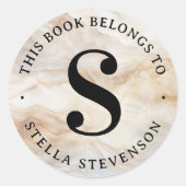 Monogramm-Erstklassigkeit Runder Aufkleber (Vorderseite)