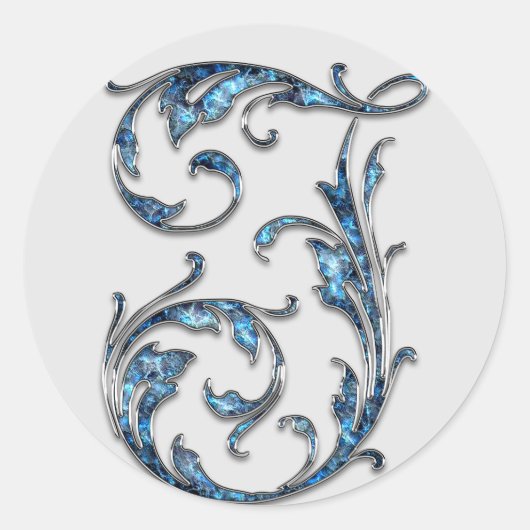 Monogramm Erstkleber I Runder Aufkleber (Vorderseite)