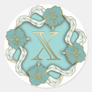 Monogramm Erstkleber X Runder Aufkleber