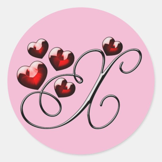 Monogramm Erstkleber X Runder Aufkleber (Vorderseite)