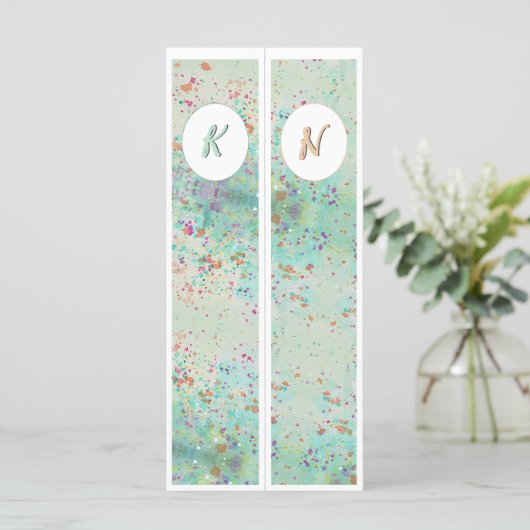 Monogramm Erstmalige Paint-Splash zwei Lesezeichen (Stehend Vorderseite)