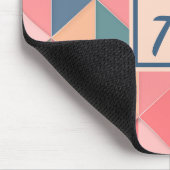 Monogramm Erstmaliges Girly Paster Pink farbenfroh Mousepad (Ecke)