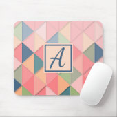 Monogramm Erstmaliges Girly Paster Pink farbenfroh Mousepad (Mit Mouse)