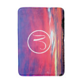 Monogramm Erstmaliges Hot Pink Blue Sunset Fotogra Badematte (Vorderseite Vertikal)