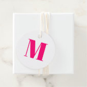 Monogramm Erstmaliges rosa fuchsienweißes Geschenk Geschenkanhänger (Beispiel)