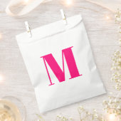Monogramm Erstmaliges rosa fuchsienweißes Geschenk Geschenktütchen (Ausgeschnitten)