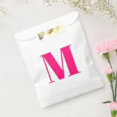Monogramm Erstmaliges rosa fuchsienweißes Geschenk Geschenktütchen (Versiegelt)