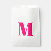 Monogramm Erstmaliges rosa fuchsienweißes Geschenk Geschenktütchen (Vorderseite)