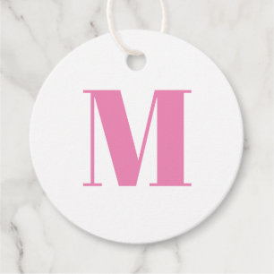 Monogramm Erstmaliges rosa weißes Geschenk anpasse Geschenkanhänger