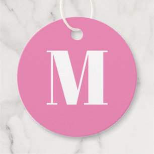 Monogramm Erstmaliges rosa weißes Geschenk anpasse Geschenkanhänger