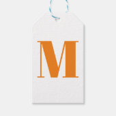Monogramm Erstorange weiß anpassen Geschenkanhänger (Vorderseite)