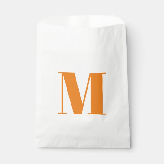 Monogramm Erstorange weiß anpassen Geschenktütchen (Vorderseite)