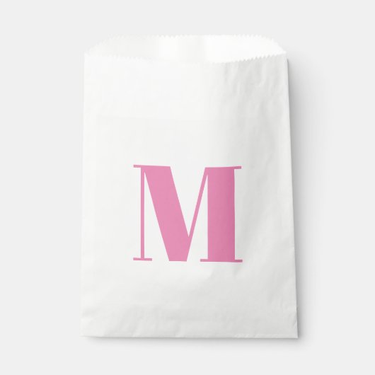Monogramm Erstpinke weiß anpassen Geschenktütchen (Vorderseite)