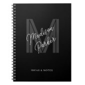 Monogramm Erstschwarz-weiß Notizblock (Vorderseite)