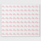Monogramm Erstweises Weißes Rotes Minimalistisch Geschenkpapier (Flach)