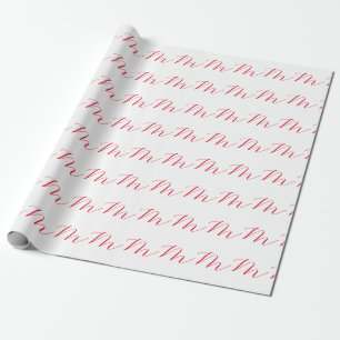 Monogramm Erstweises Weißes Rotes Minimalistisch Geschenkpapier