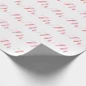 Monogramm Erstweises Weißes Rotes Minimalistisch Geschenkpapier (Ecke)