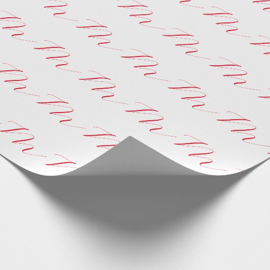 Monogramm Erstweises Weißes Rotes Minimalistisch Geschenkpapier (Ecke)