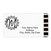 Monogramm-Etiketten aus schwarzem und weißem Strei (Vorne)