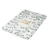 Monogramm-Eukalyptus-Muster Badematte (Schrägansicht)