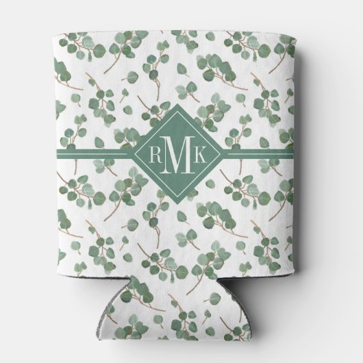 Monogramm | Eukalyptus Silver Dollar Tree Foliage Dosenkühler (Rückseite)