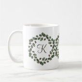Monogramm Eukalyptusblätter Elegant Modern Kaffeetasse (Links)
