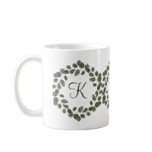 Monogramm Eukalyptusblätter Elegant Modern