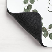 Monogramm Eukalyptusblätter Elegant Modern Mousepad (Ecke)