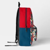 Monogramm Exotische Blume und rote Vogelmuster Boh Bedruckter Rucksack (Links)