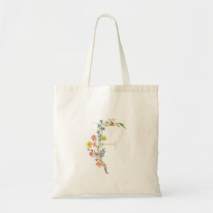 Monogramm F Hochzeit Wildblumen Brautparty Tragetasche