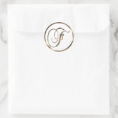 Monogramm F Imitate Bronze Runder Aufkleber (Tasche)