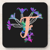Monogramm F Initial  Bierdeckel Getränkeuntersetzer (Vorderseite)