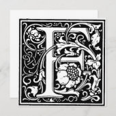 Monogramm F Initial Black and White Floral Pattern (Vorne/Hinten)