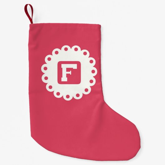 MONOGRAMM "F" KLEINER WEIHNACHTSSTRUMPF (Vorderseite)