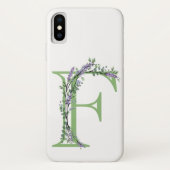 Monogramm F Lavendel Eucalyptus Case-Mate iPhone Hülle (Rückseite)