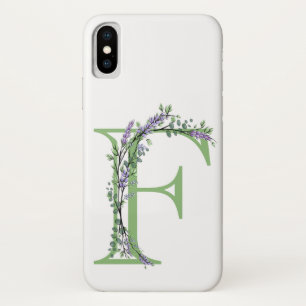 Monogramm F Lavendel Eucalyptus Case-Mate iPhone Hülle