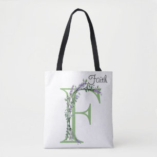 Monogramm F Lavendel Eucalyptus Tasche