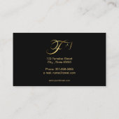 Monogramm F Pferd in goldener Farbe Visitenkarte (Rückseite)