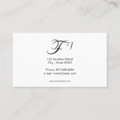 Monogramm F Pferd in schwarzer Farbe Visitenkarte (Rückseite)